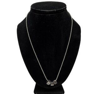 Silver Tone Ball Chain Charm Pendant and Necklace Peace Heart Paws Jewelry 20 in